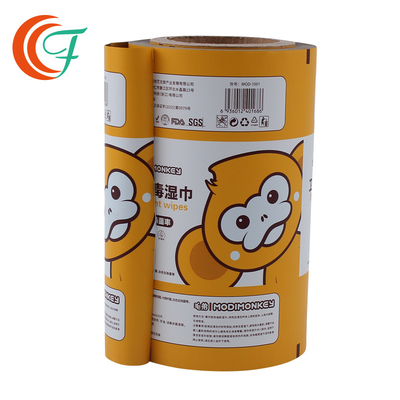 Feuchtpflegetuch-Druckverpackungsfolie 80mic metallisierte Polyester-Film-Reinigungstücher druckte lamellierte Rolls