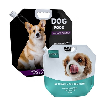 Hunde- und Katzenfutterverpackungen mit Handgriff, Farbdruck, Sprudelbeutelverpackung